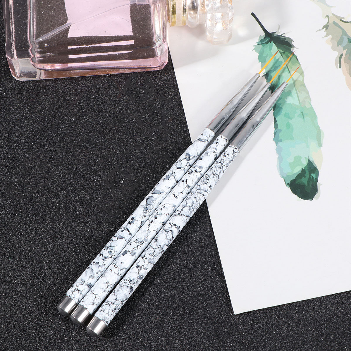 3Pcs Nail Art Liner Brushes Se - огляд і ціна Brush Bristle Set
